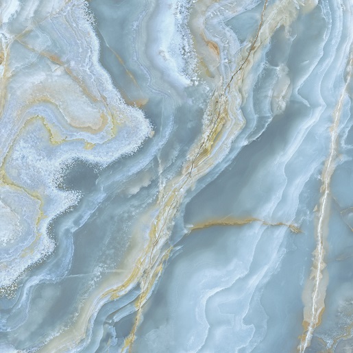 Fliese Achat-Marmoroptik blau "Onice Iride Cobalto" glänzend