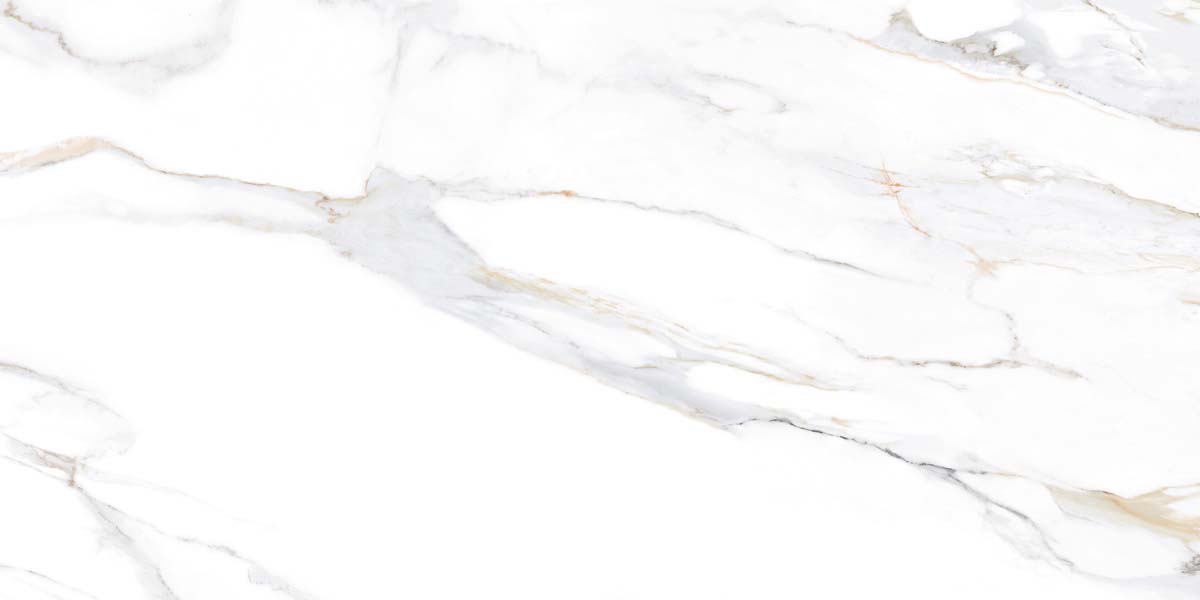 Fliese Marmoroptik weiß gold 60x120 cm marmoriert "Aurora Gold" matt rektifiziert