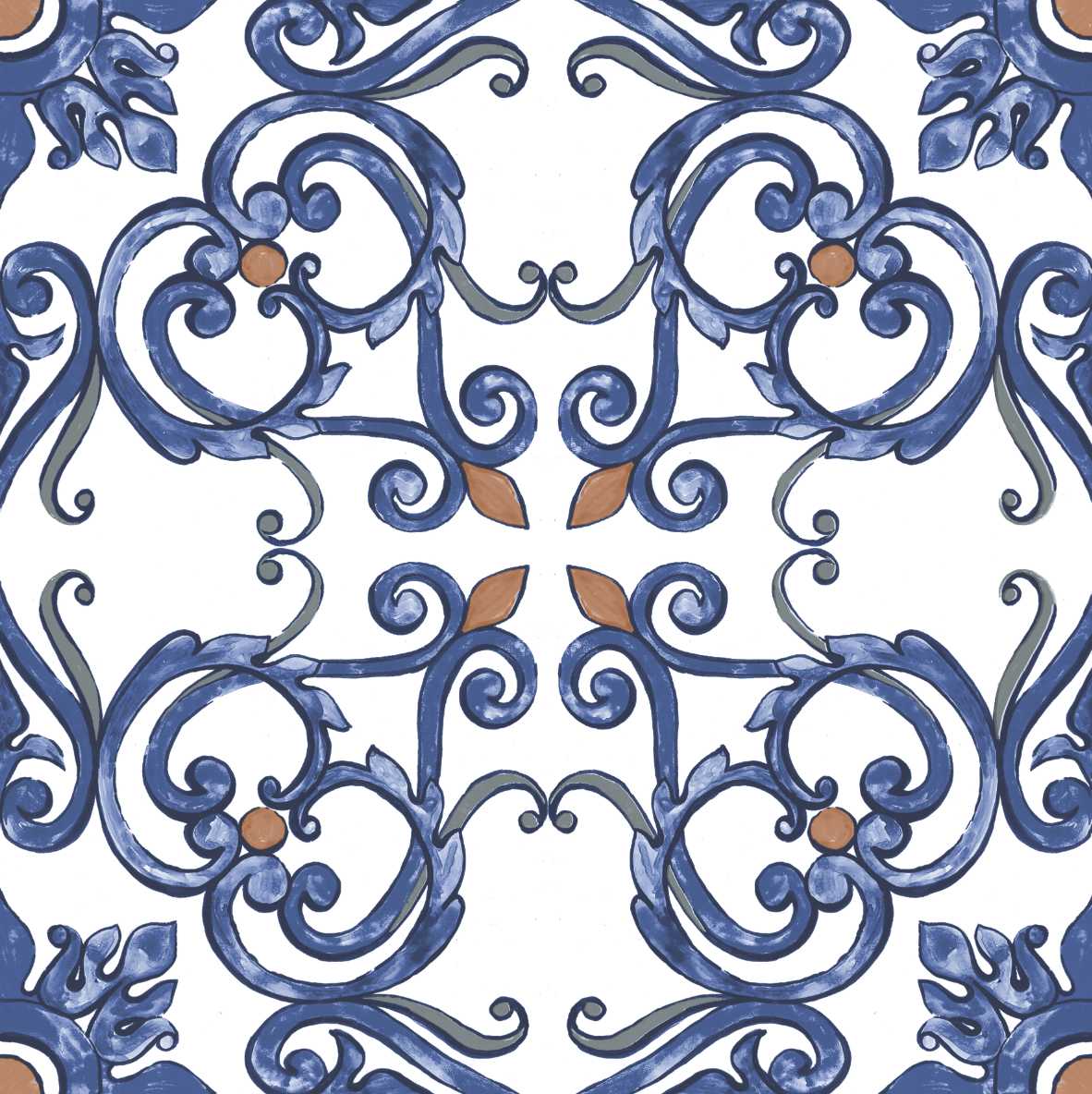 RESTPOSTEN Wandfliese Vintage Dekor 25x25 cm "Galana" | 24 verschiedene Dekore nach Zufall