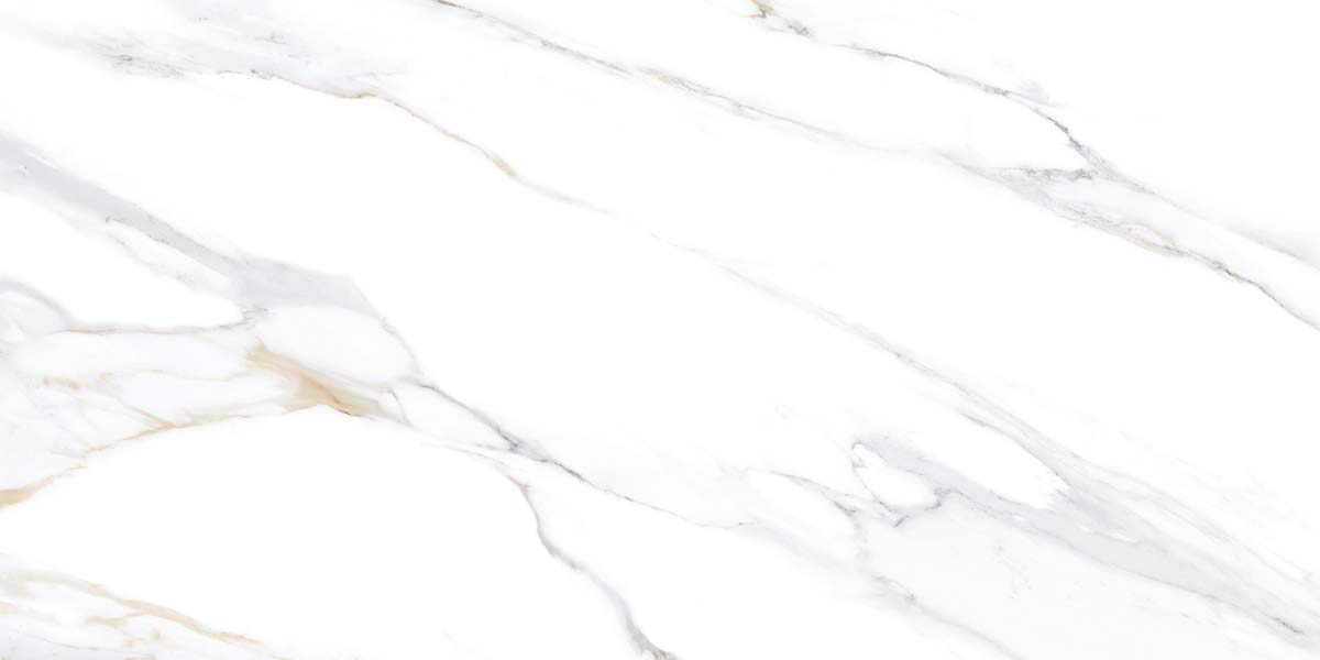 Fliese Marmoroptik weiß gold 60x120 cm marmoriert "Aurora Gold" matt rektifiziert