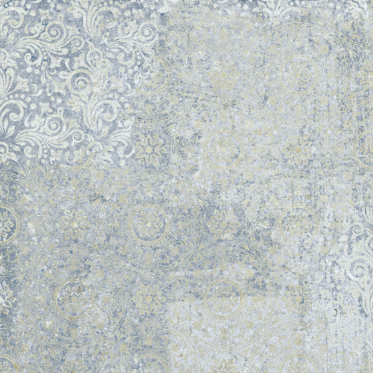 Aparici Fliese Teppichoptik Vintageoptik Bohemian Blue Bodenfliese Wandfliese blau 60x60 cm