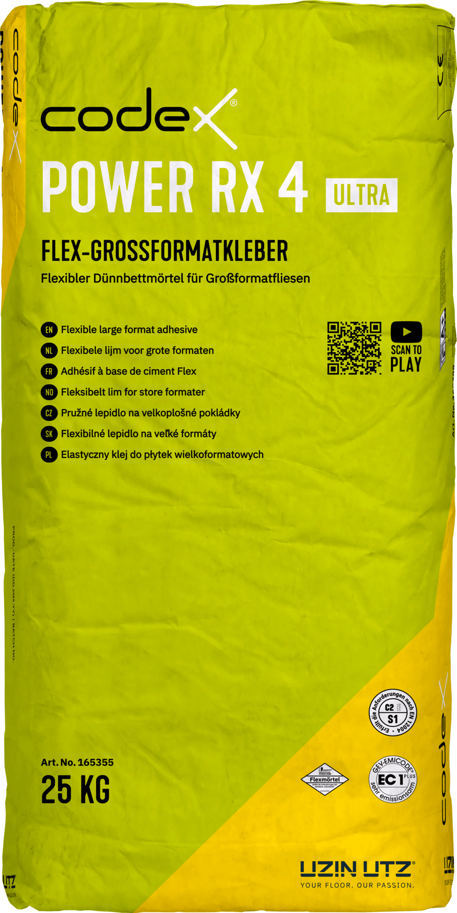 Fliesenkleber Schnellkleber "Codex Power RX 4 Ultra" Flex-Großformatkleber 25 kg