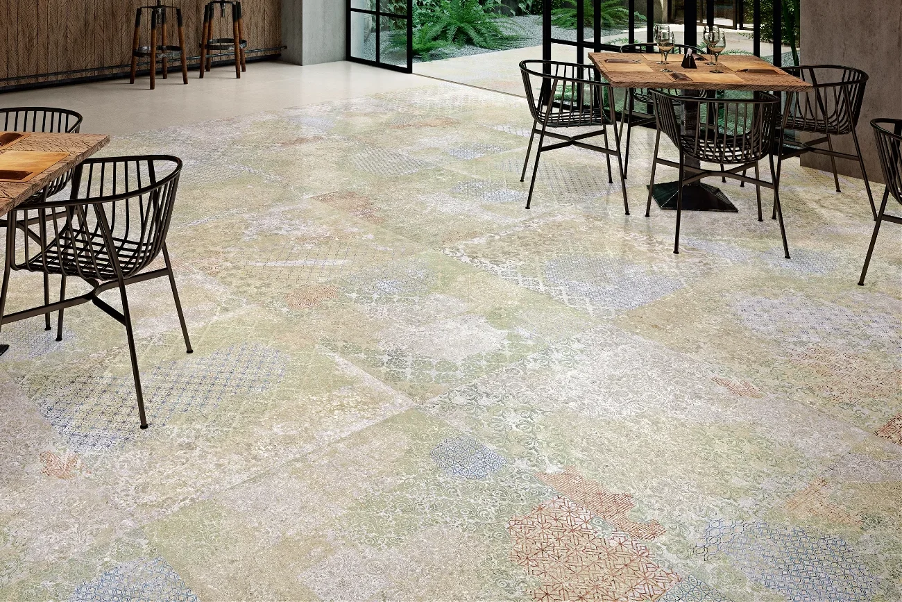 Aparici Terrassenplatte Bohemian Blend Vintage Teppichmuster mehrfarbig