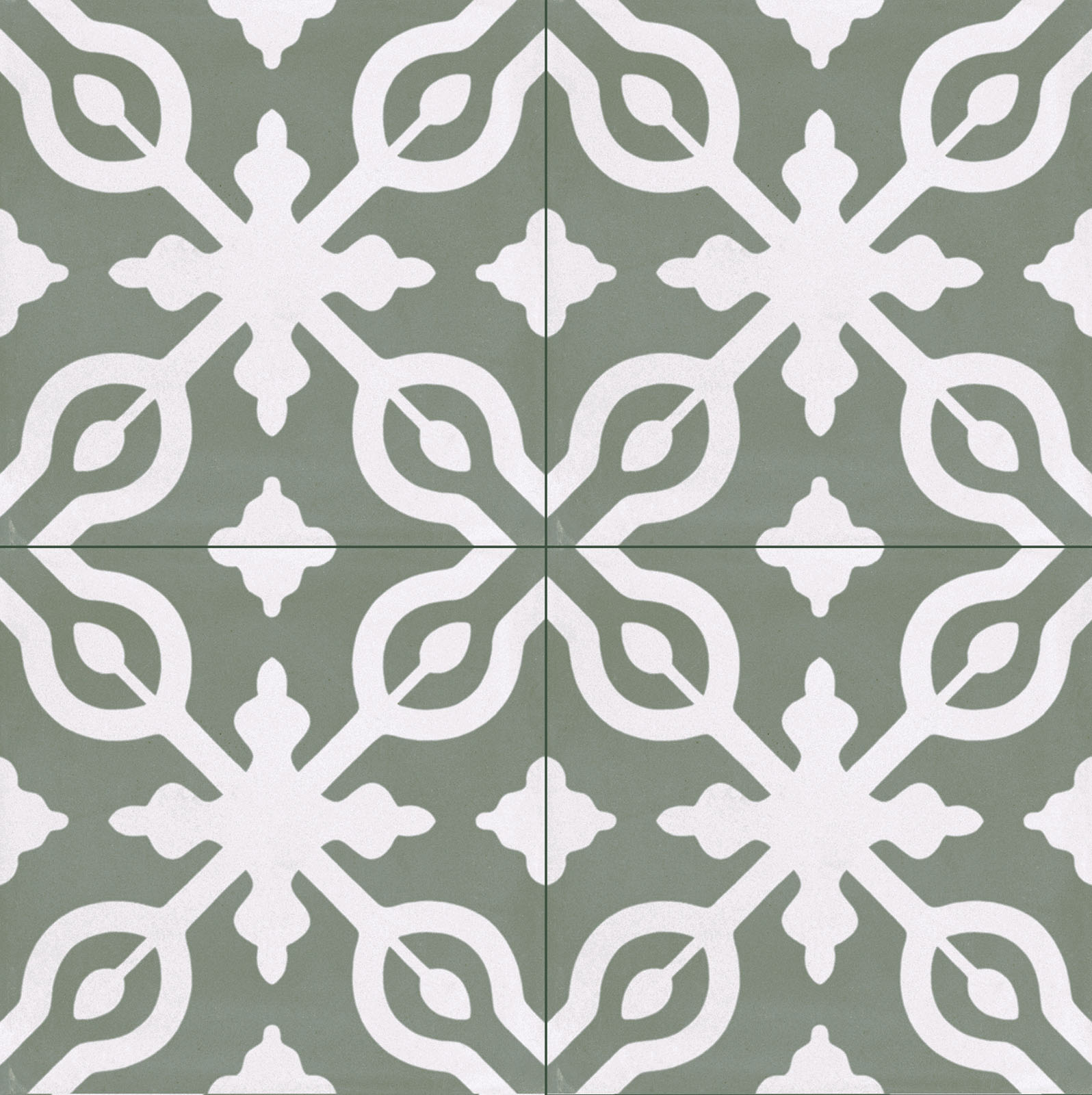 Fliese Patchwork Dekor Zementoptik grün weiß Contrasti Tappeto 9 Ragno by Marazzi