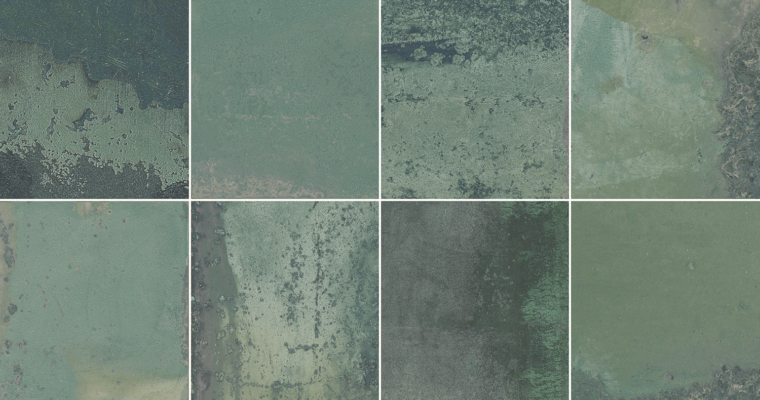 Wandfliese Vintage grün glänzend glasiert gewellt 30x60 cm "Provence Mint"