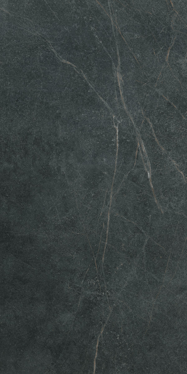 Fliese Speckstein-Optik schwarz matt Soap Stone Black Cercom