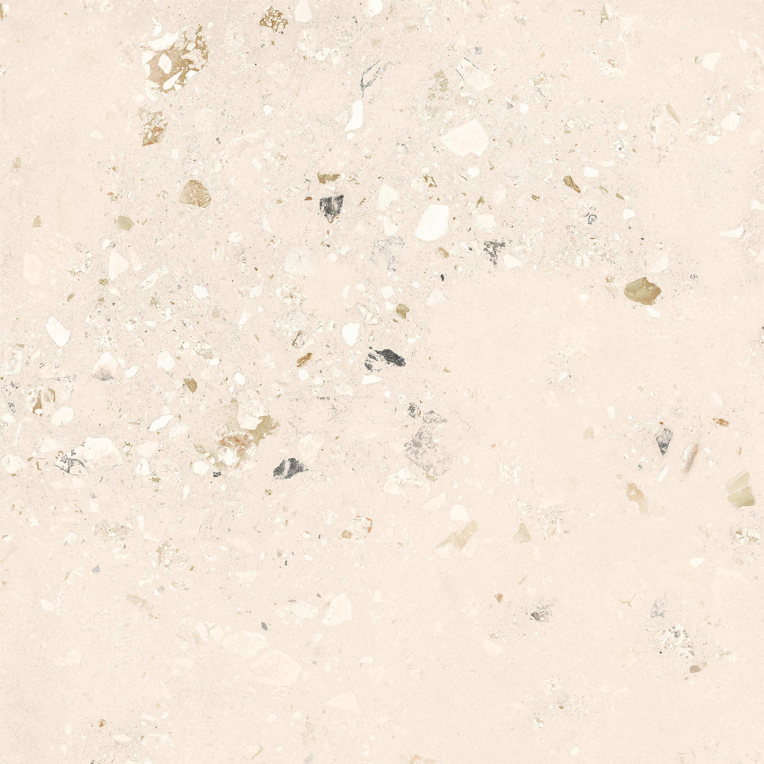 90x90 cm Fliese Terrazzo-Optik Logico Cosmo Light Sant Agostino creme elfenbein