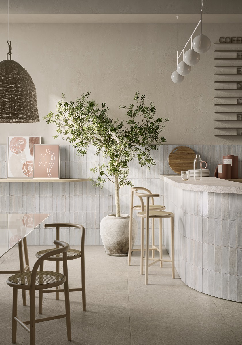 Fliese weiß glasiert unregelmäßige Oberfläche Look Ragno by Marazzi