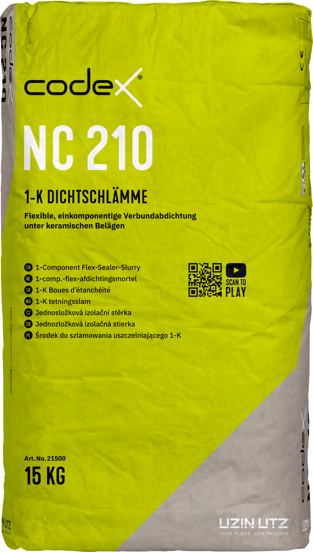 1K Dichtschlämme für Innen & Außen "Codex NC 210" Dichtungsschlämme flexibel 15 kg