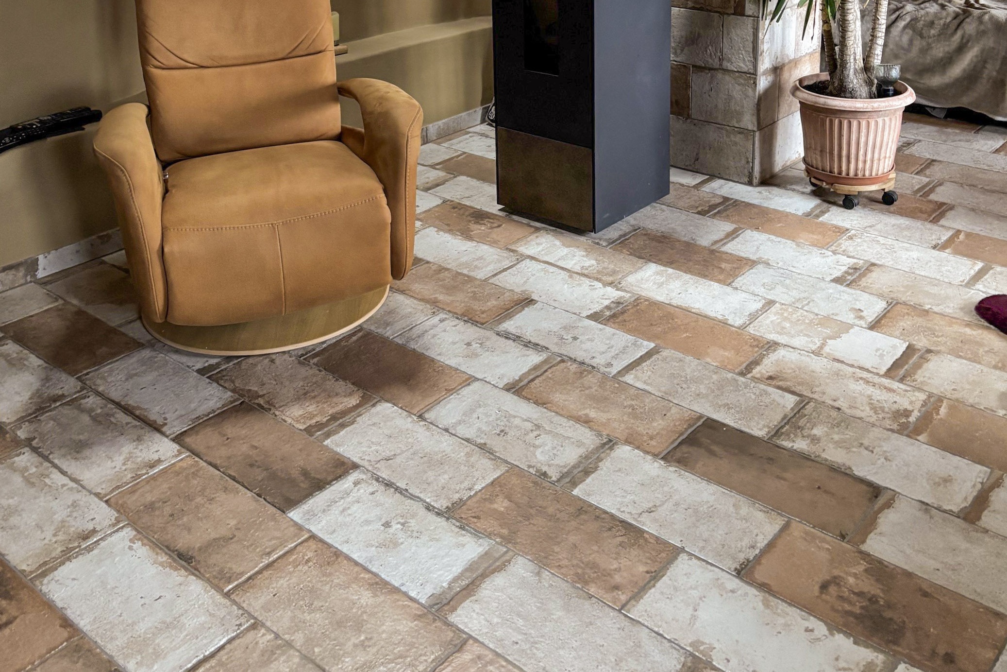 Fliese Cotto Vintage Retro rot-braun "Havana cohiba (Cotto)" 20x40 cm CIR