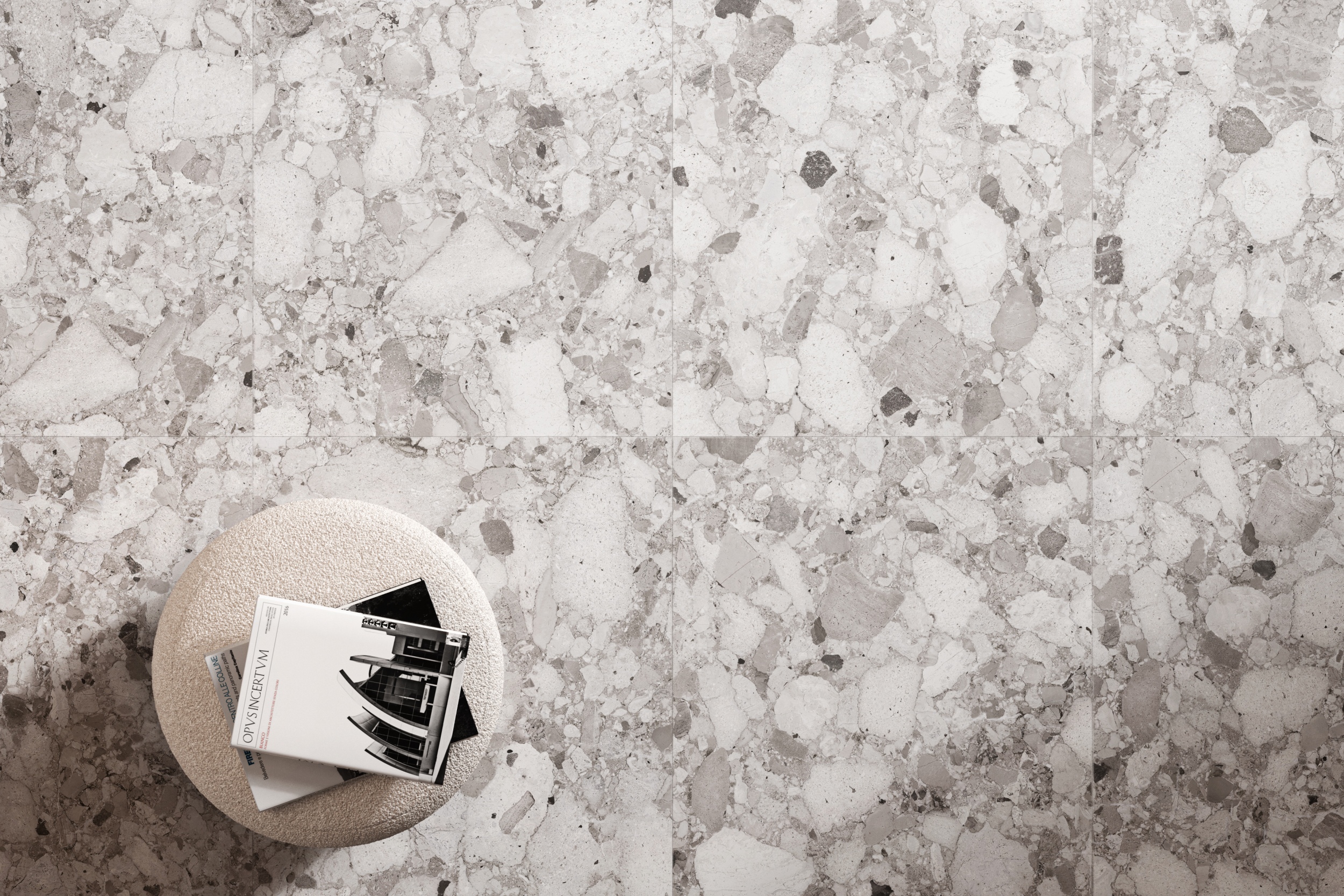 Terrassenplatte Terrazzo-Steinoptik "Venistone Grey" Grau