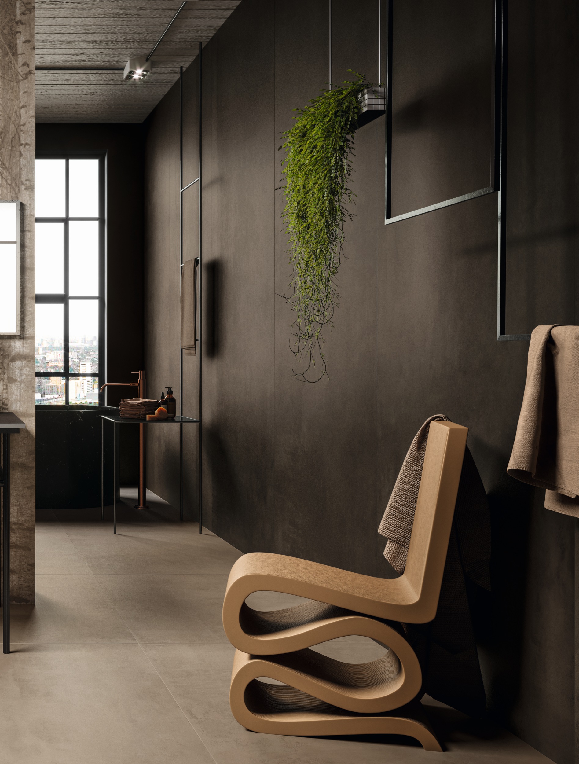 Fliese Betonoptik Atlas Concorde Boost ProTobacco-dunkelbraun-Ambiente