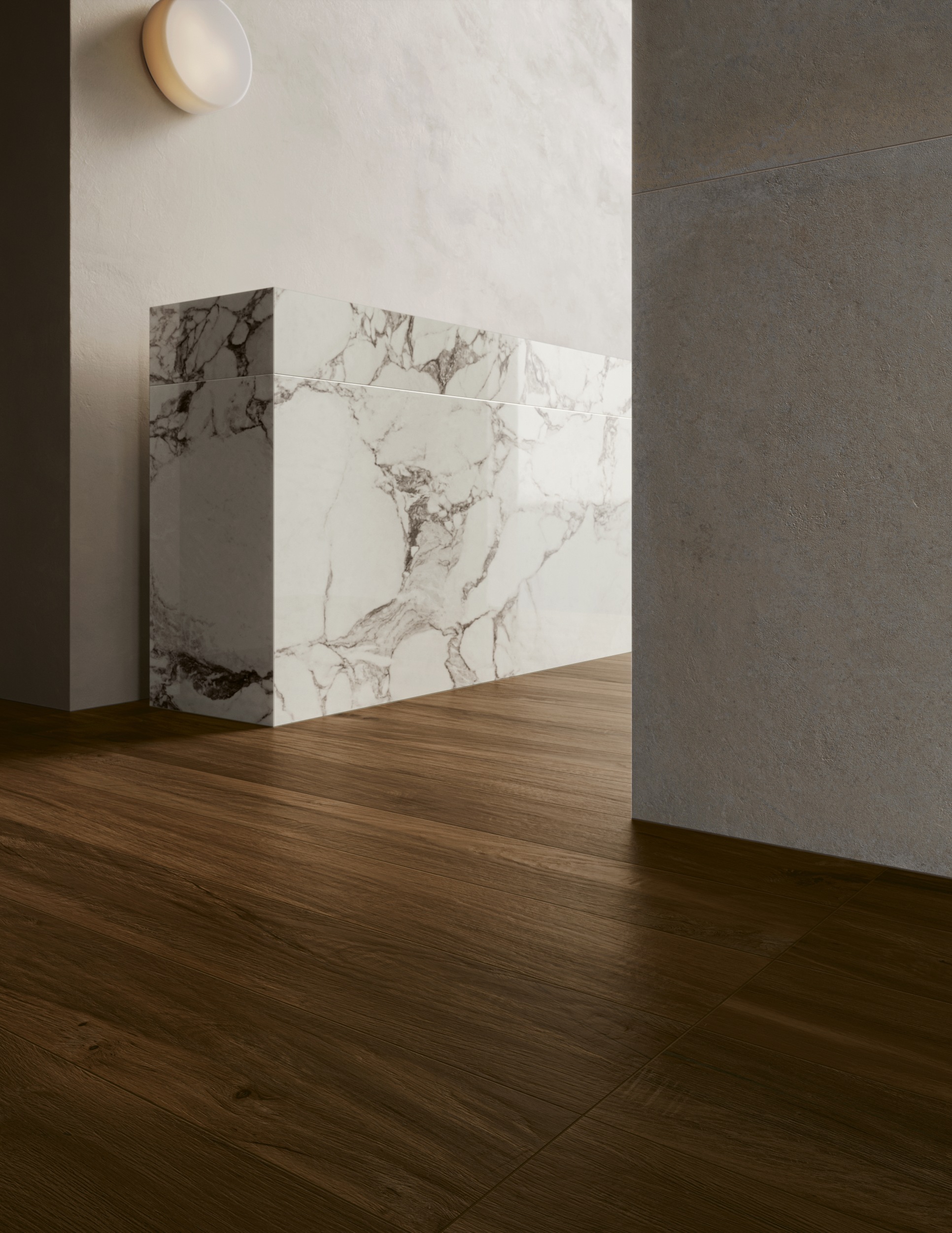 Bodenfliese dunkel Eiche-Holzoptik Serenissima I Lecci Verniciato dunkellbraun Fliese