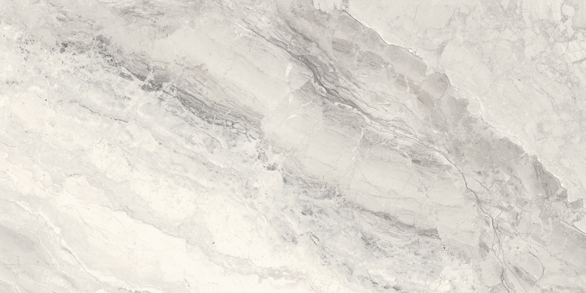 Fliese Marmoroptik grau marmoriert 60x120 cm glänzend "Mystic Pearl poliert"