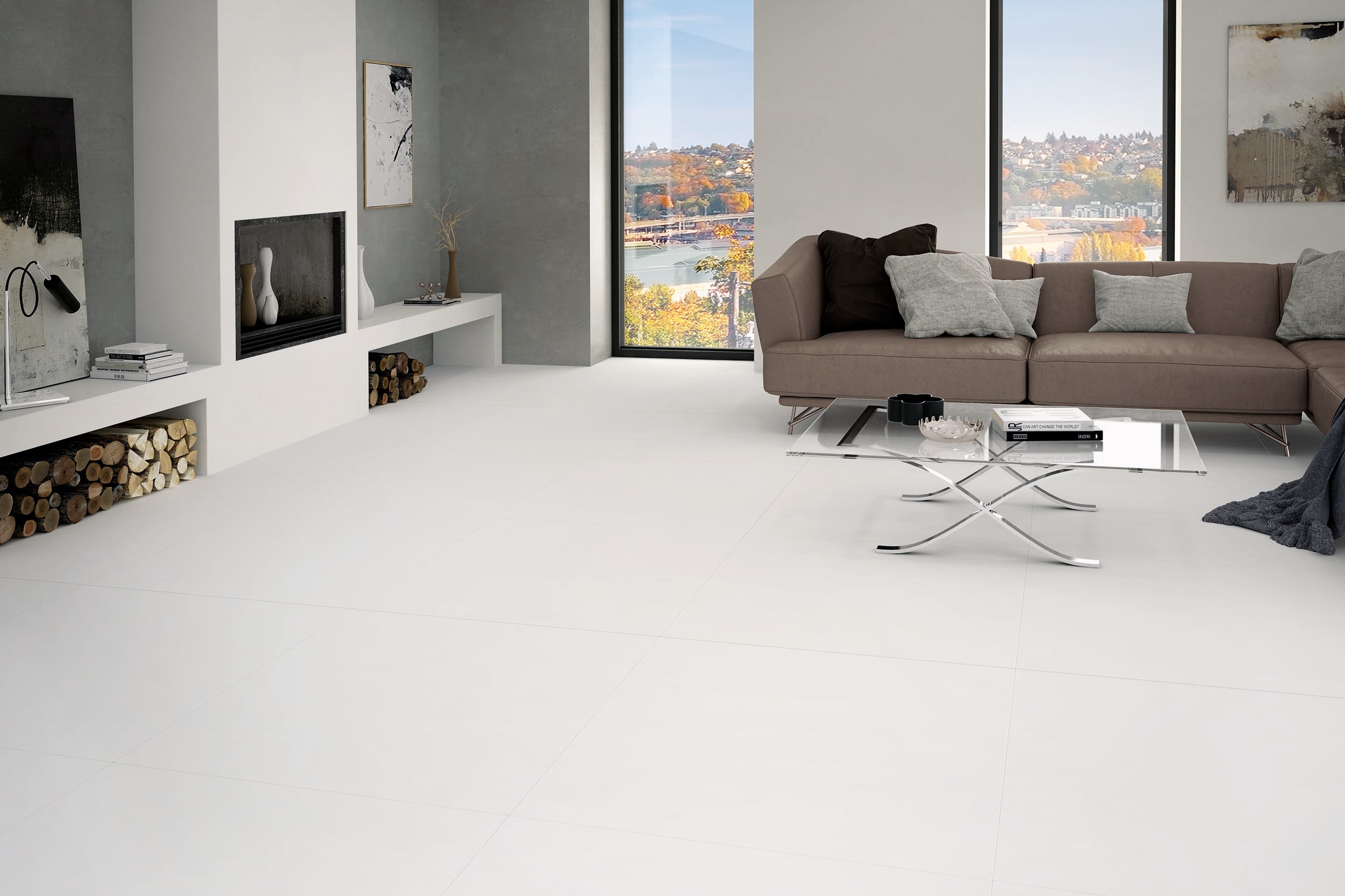 Fliese Colores 59 Blanco Mate reinweiß weiß matt 59x59 cm Wohnzimmer