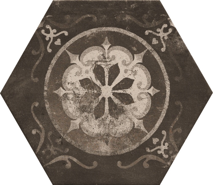 Hexagon Fliese Retro-Dekor Vintage 24x27,7 cm "Miami Mix" Sechseck rustikal CIR | 27 zufällige Dekore