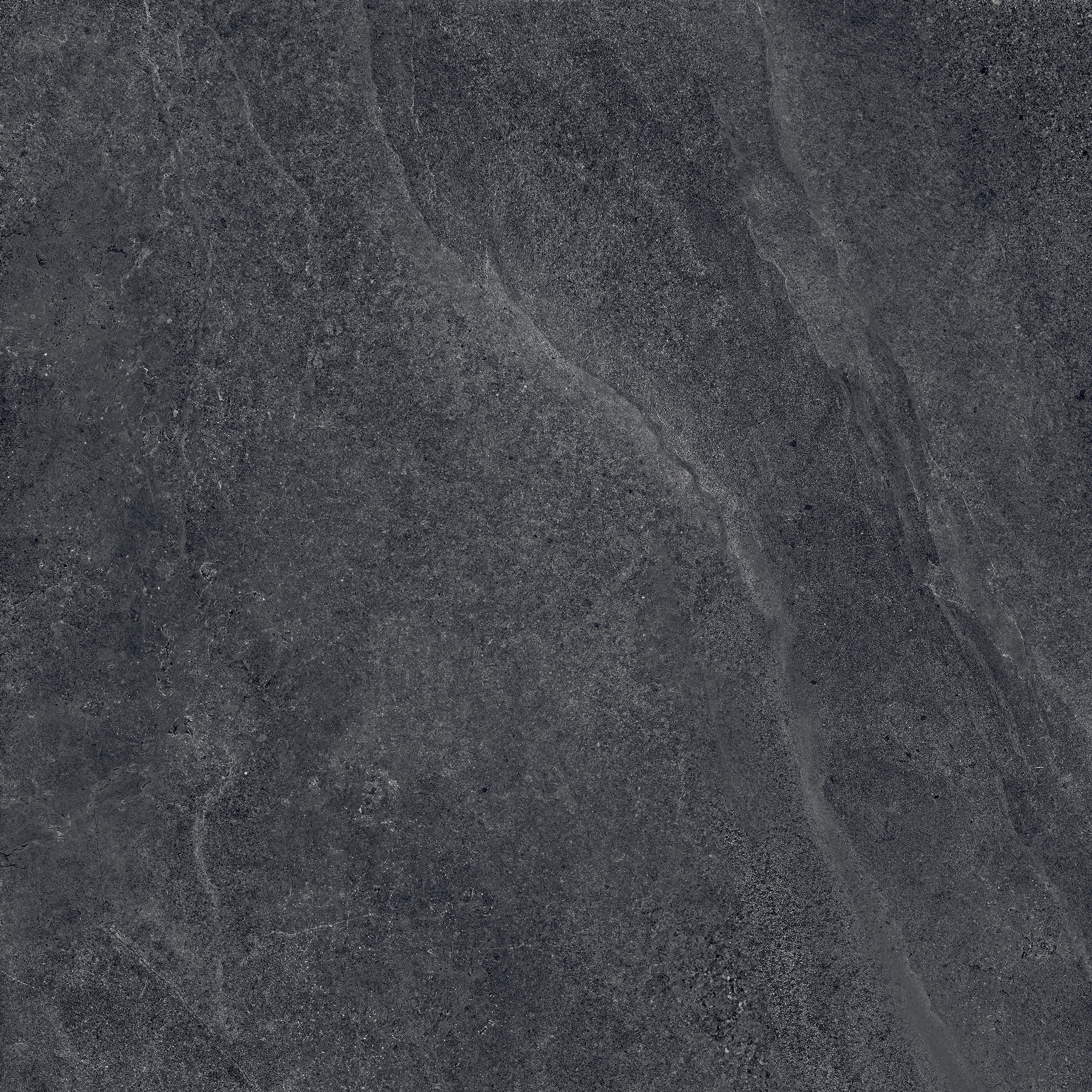 Feinsteinzeug Fliese Steinoptik Sant'Agostino "Bergstone Black" schwarz 90x90 cm rektifiziert