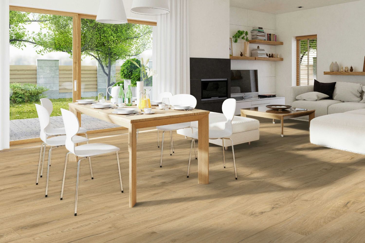 Fliese Holzoptik hell 20x120 cm "Piave Beige" hellbraun rektifiziert