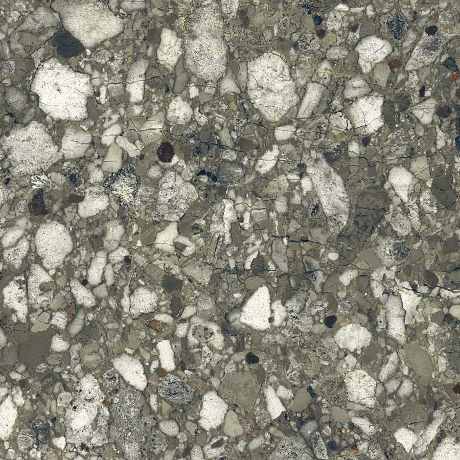 Fliese Terrazzo-Steinoptik grün glänzend 120x120 cm "Veni Emerald" rektifiziert