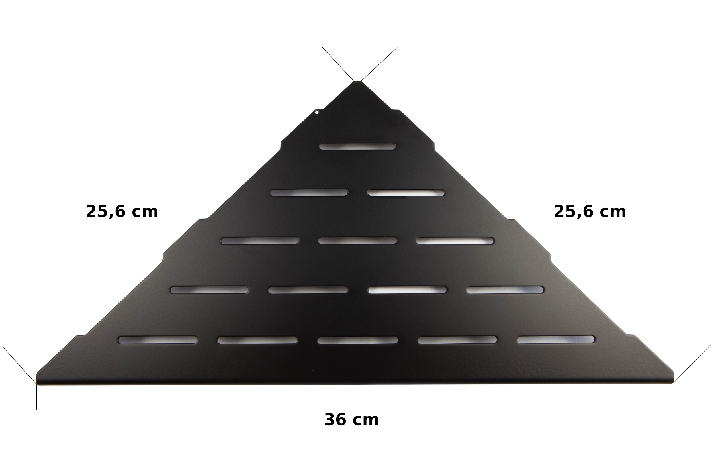 Maße Fliesenprofi Duschablage Dreieck Edelstahl schwarz Eckregal für Fliesen & Fugen
