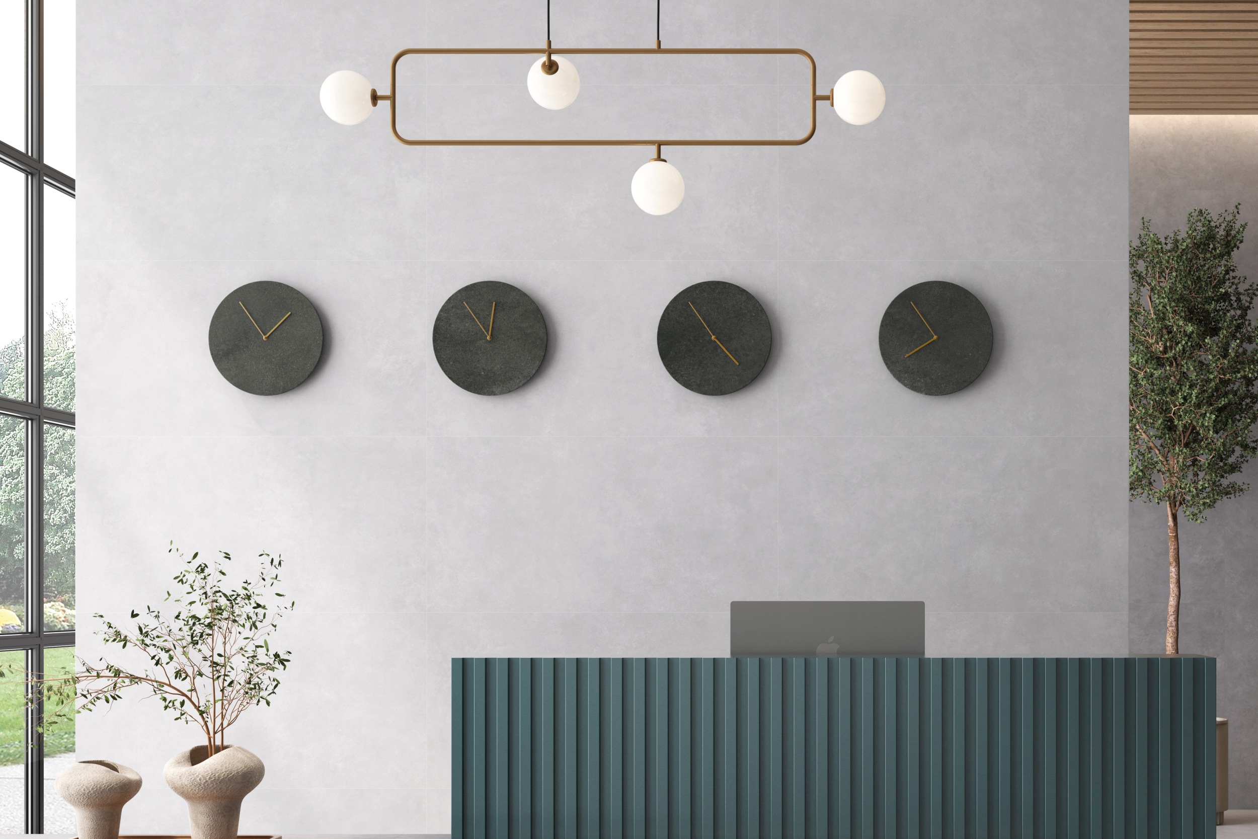 Fliese Betonoptik Talo Perla hellgrau Bodenfliesen Wandfliesen im Wohnzimmer