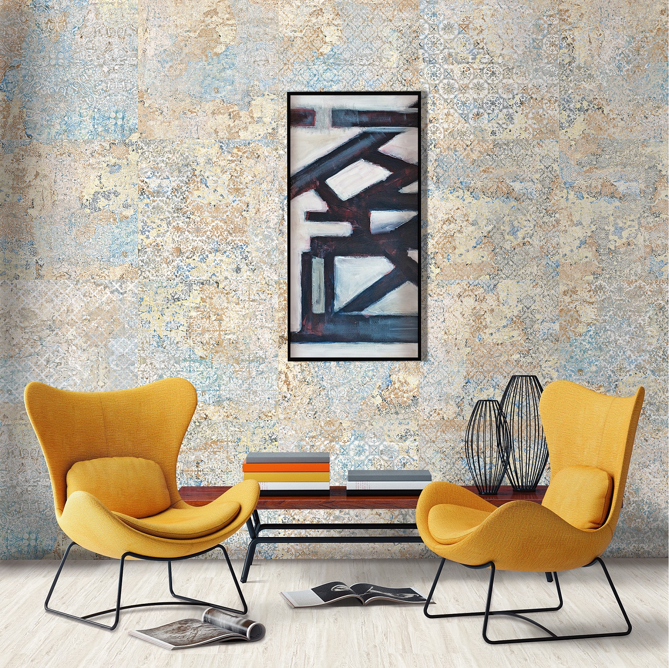 Fliese Ornamente Dekor Vintage Teppichoptik Carpet Vestige natural auch bekannt als Caresanablot