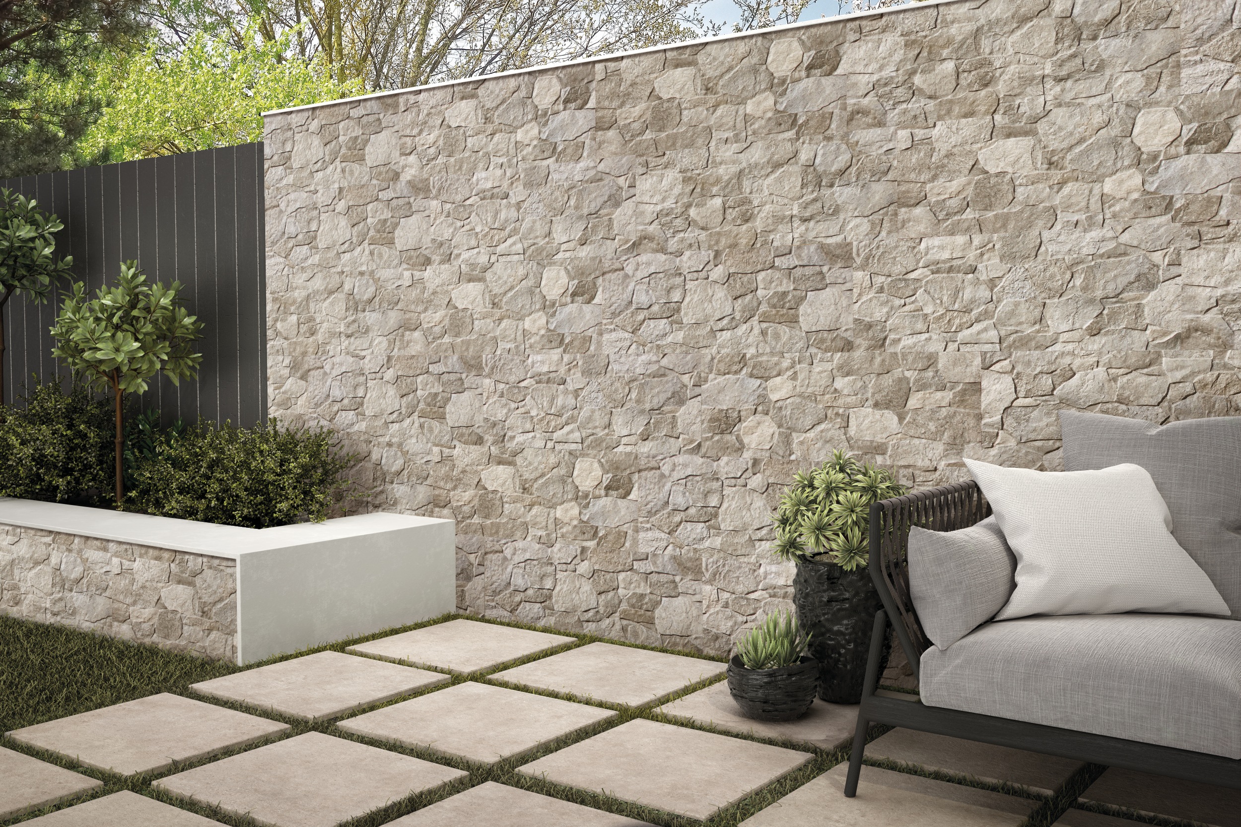 Verblender Fliese Bruchsteinoptik Terranova Noce 32x89 cm Wandverkleidung Steinoptik braun für innen & außen