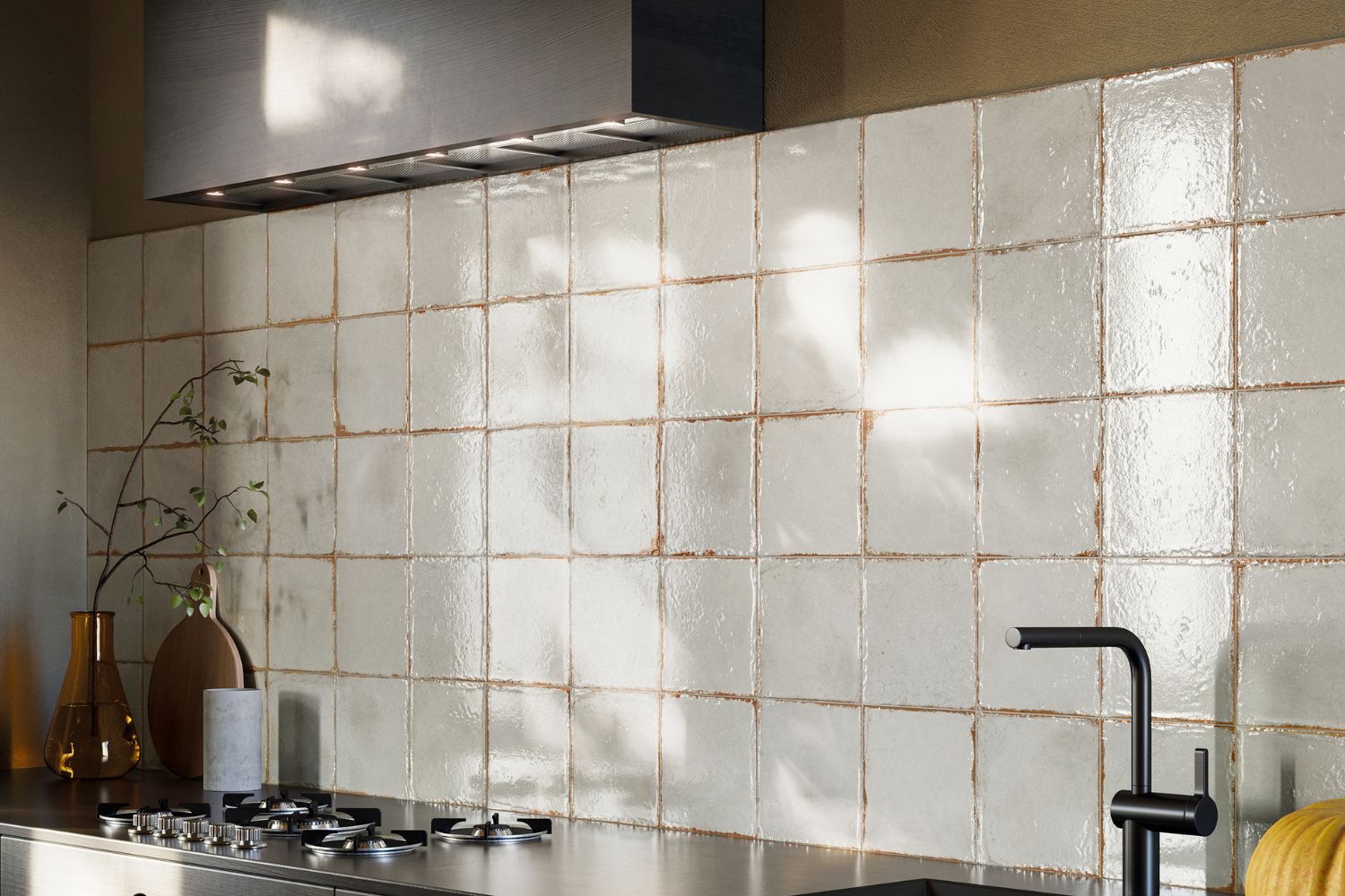 Cotto del Campiano Antico Bianco CIR Küchenspiegel