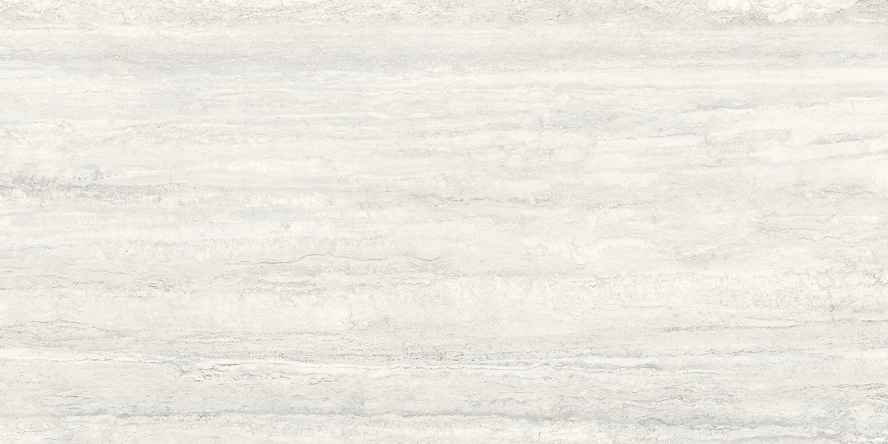 Fliese raffinierte Travertin-Steinoptik creme-weiß matt 90x180 cm "Invictus White" rektifiziert