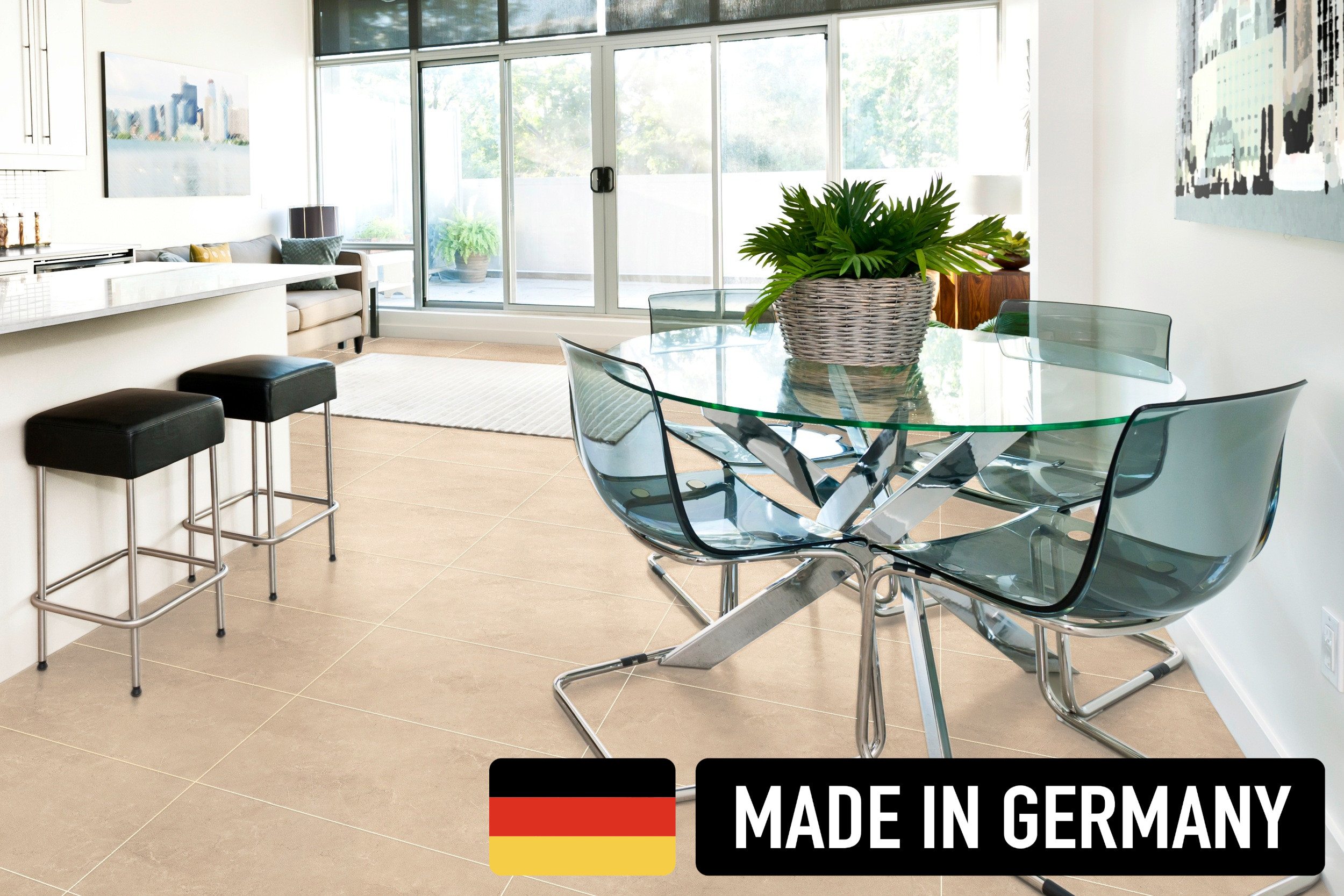 ABVERKAUF Fliese dezente Steinoptik 30x60 cm "Voyage Beige" matt - Made in Germany