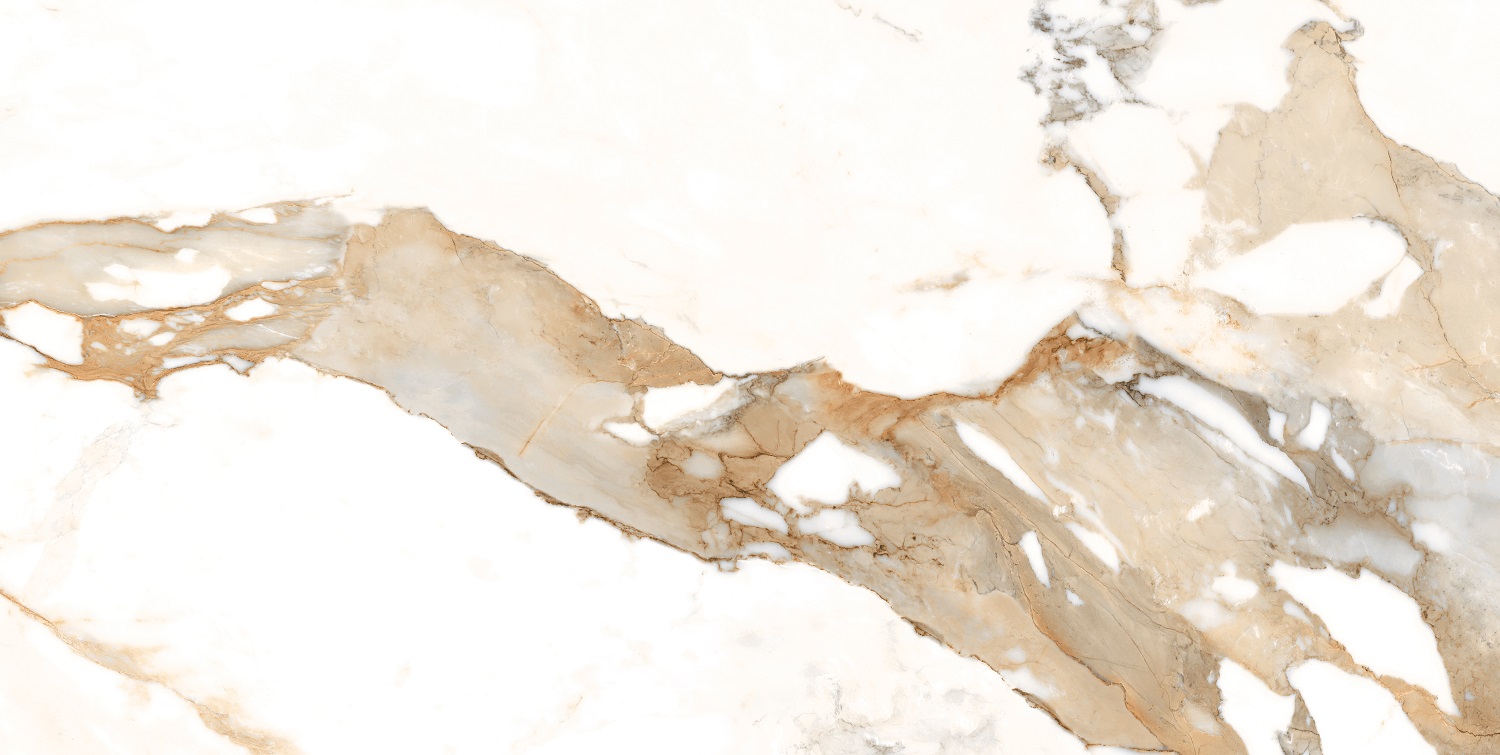 ABVERKAUF Fliese Paonazzetto-Marmoroptik weiß-beige matt 60x120 cm "Crash Beige" rektifiziert