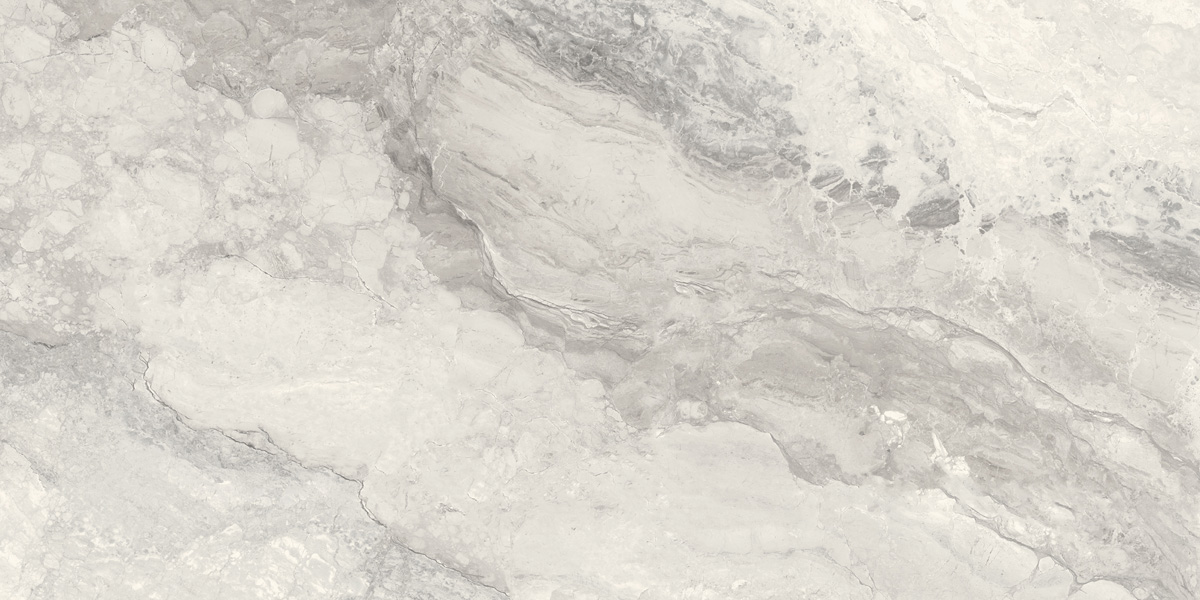 Fliese Marmoroptik grau marmoriert 60x120 cm glänzend "Mystic Pearl poliert"