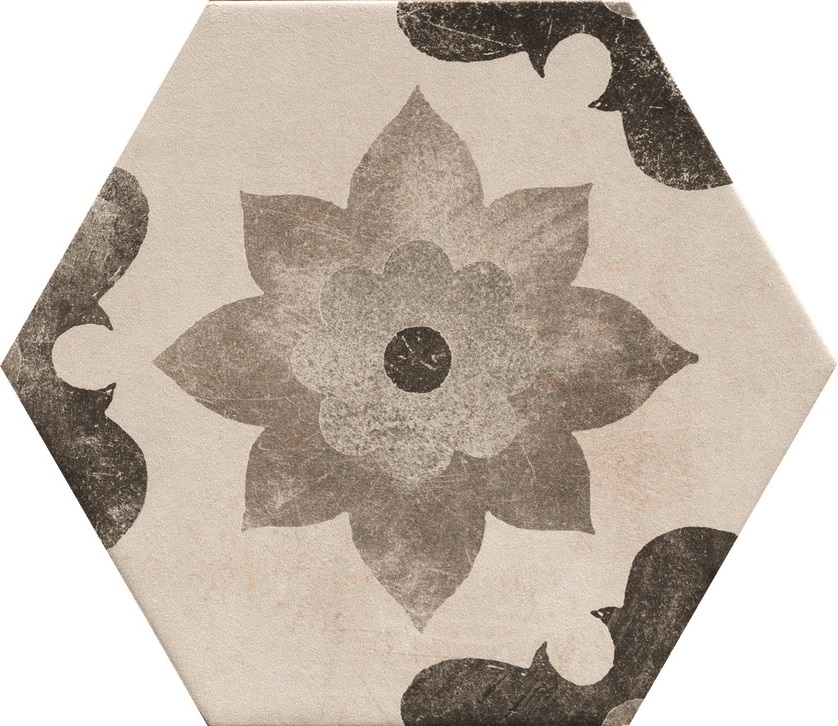 Hexagon Fliese Retro-Dekor Vintage 24x27,7 cm "Miami Mix" Sechseck rustikal CIR | 27 zufällige Dekore