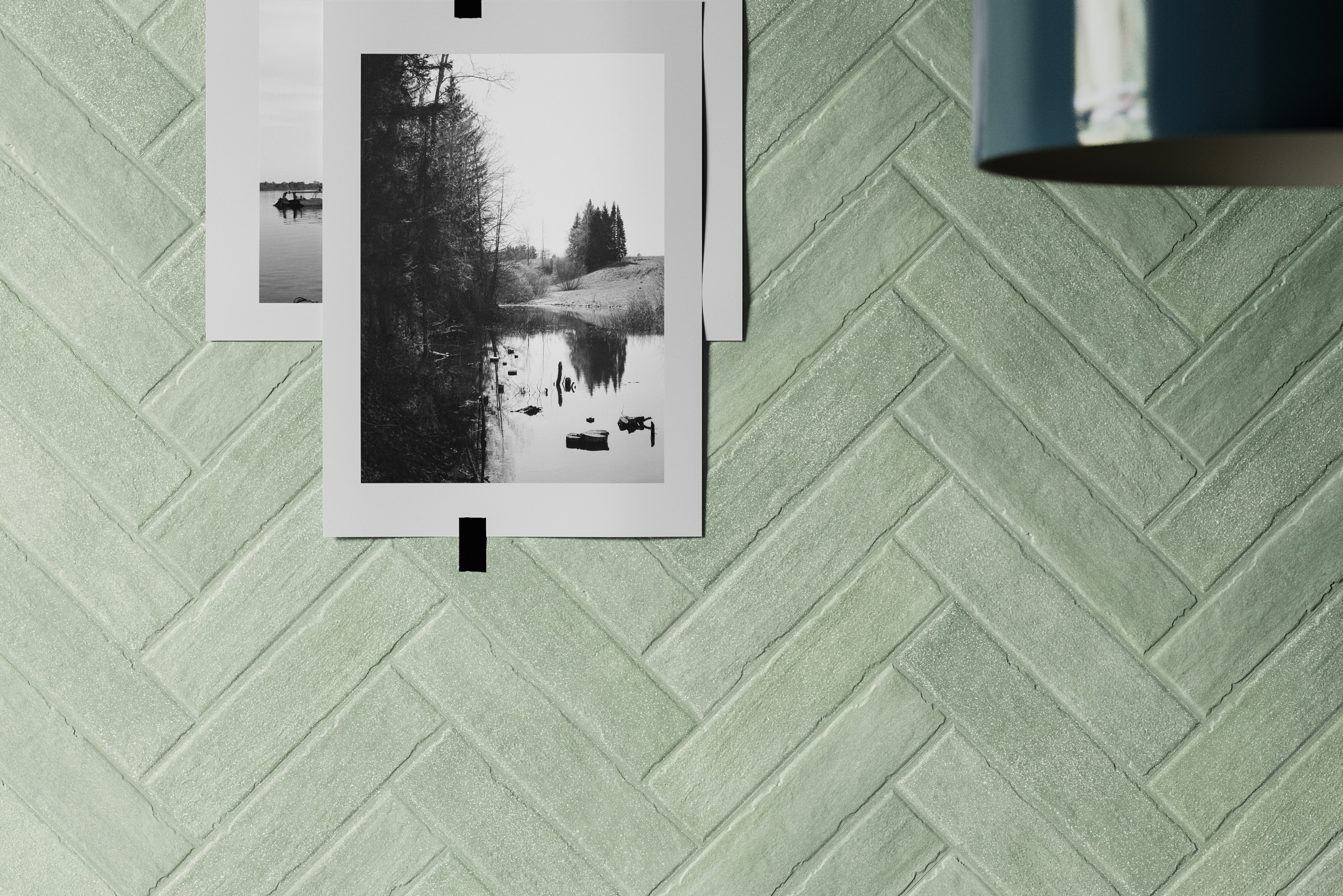 Fliese unregelmäßige Oberfläche 5x20 cm "Tetris Rugiada" hellgrün matt