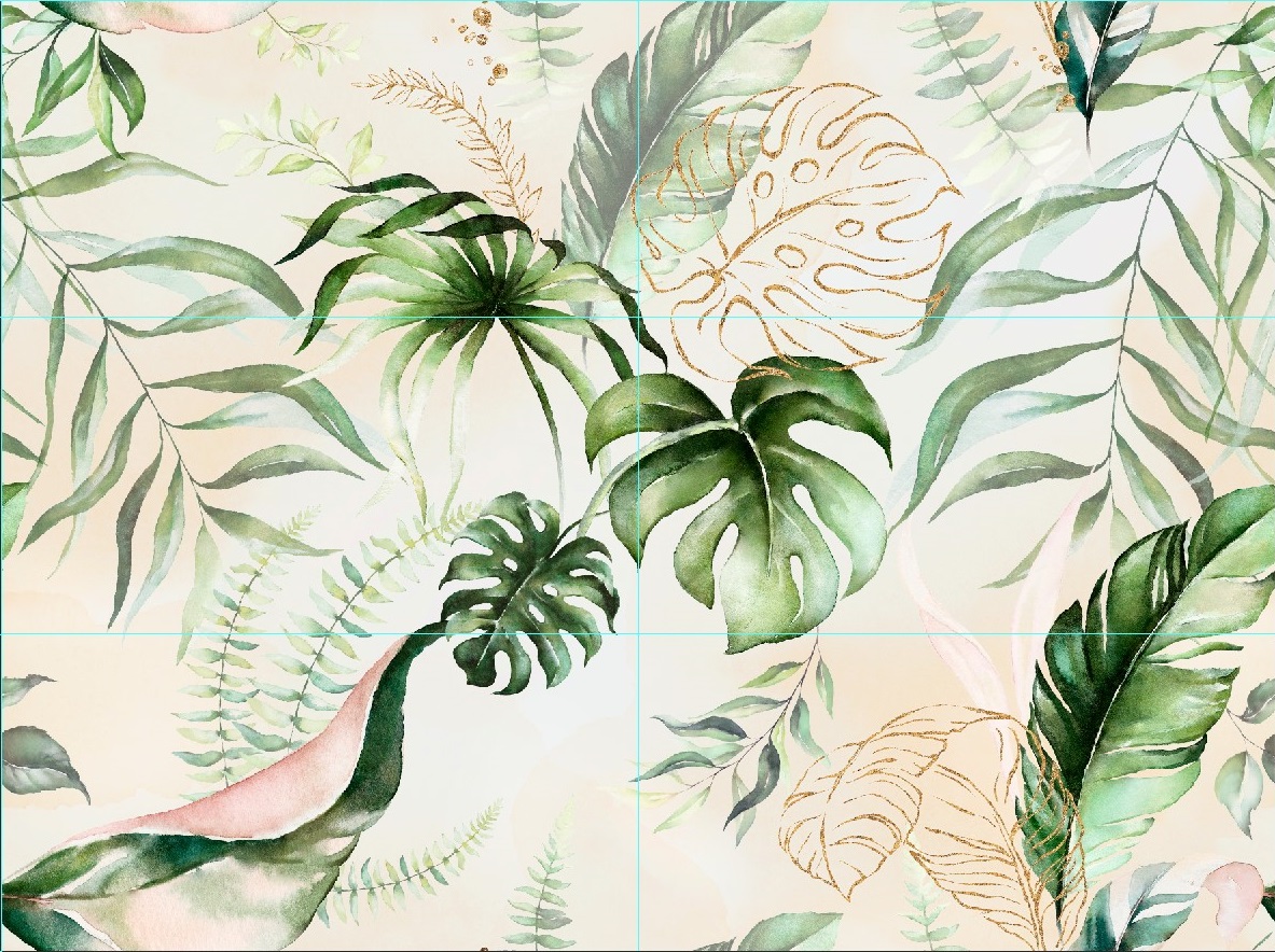 Dekorfliese Urban Jungle Pflanzen Wandbild Dschungel Jungle Soft