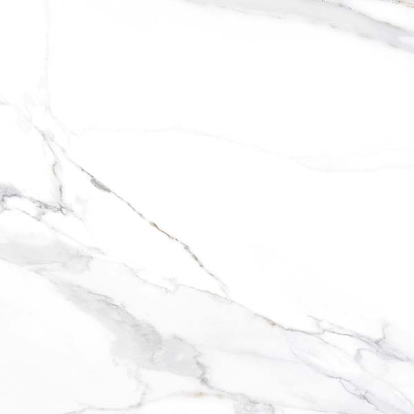 Fliese Marmoroptik weiß gold 60x60 cm marmoriert "Aurora Gold" glänzend rektifiziert