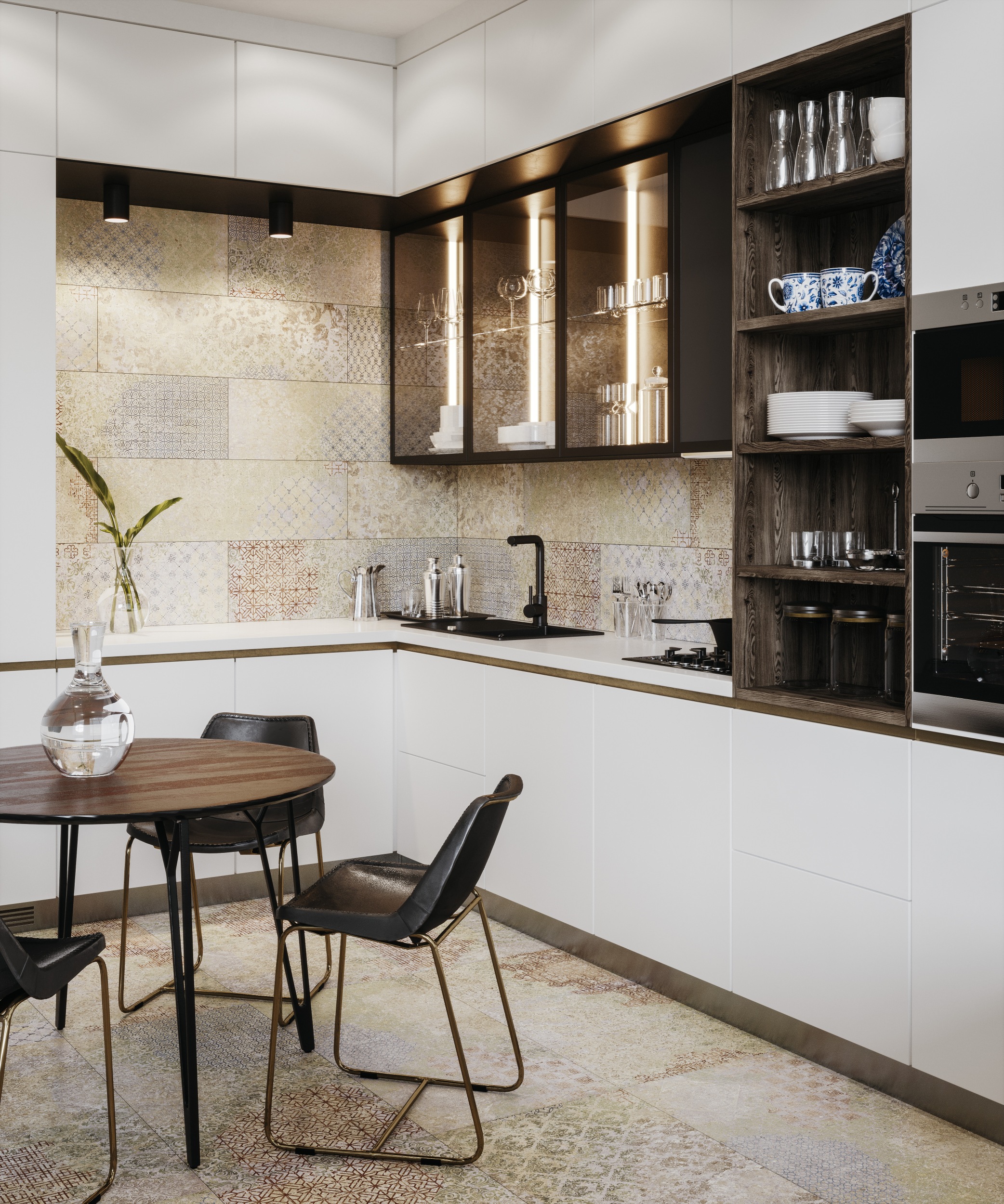 Aparici Fliese Teppichoptik Vintageoptik Bohemian Blend Bodenfliesen Wandfliese bunt mehrfarbig Ambiente Küche