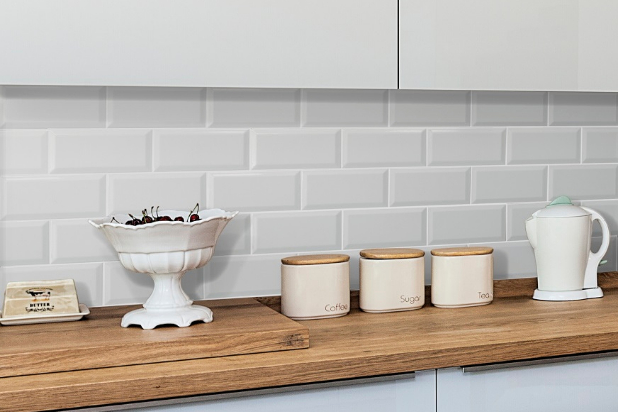 Metro Fliese weiß matt 10x20cm Subway Wandfliese Küche Bad Facettenfliese