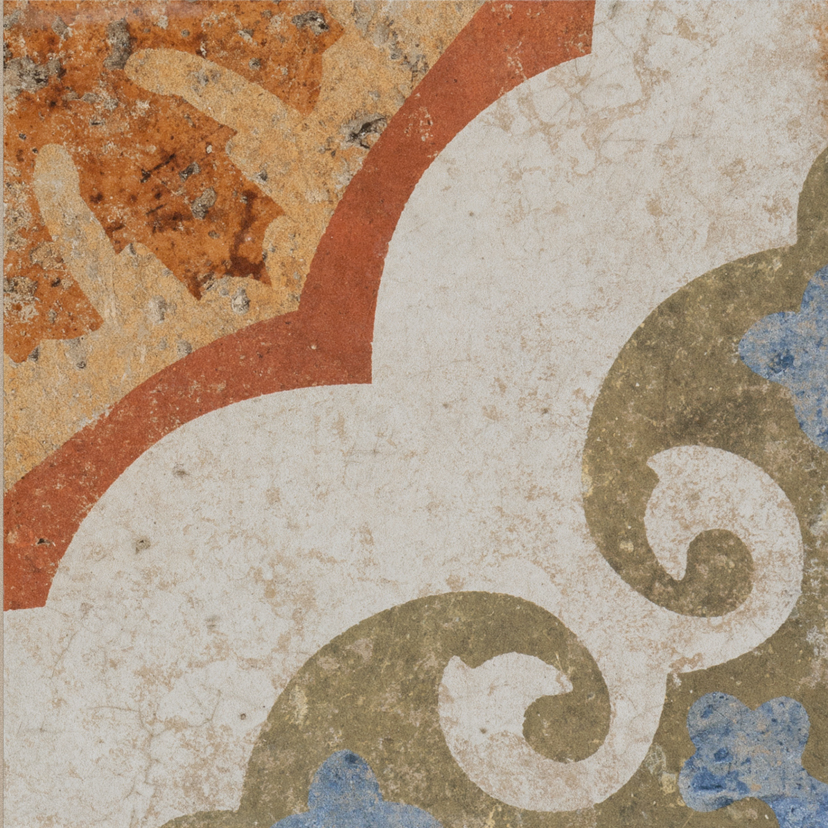 Fliese Dekor Retro "Cotto del Campiano Emiliane Mix" CIR 20x20 cm (Farbmischung nach Zufallsprinzip)