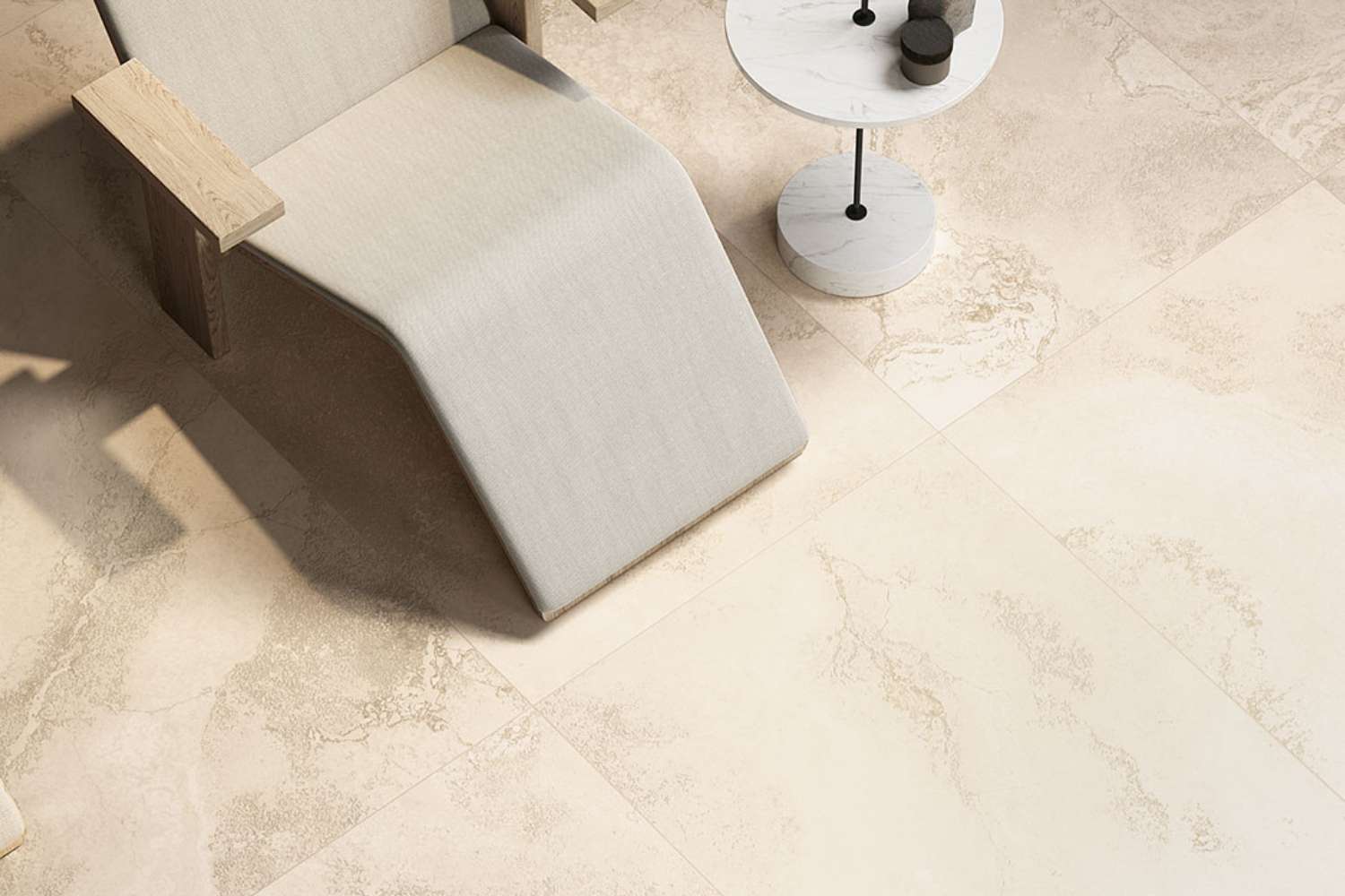 Fliese Naturstein-Optik beige seidenmatt "Touch Stone Gold" COEM Rektifiziertes Feinsteinzeug