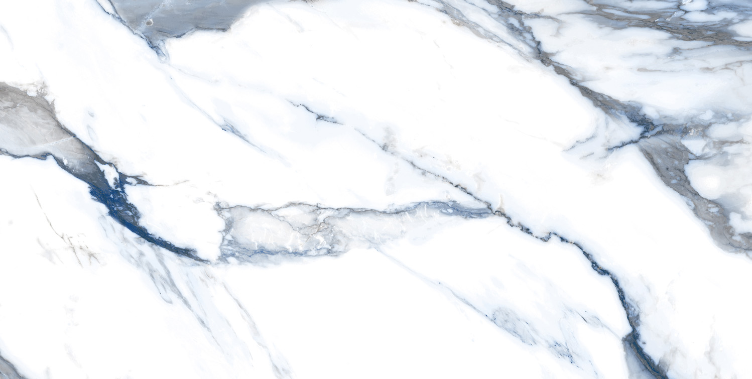 Fliese blau marmoriert Paonazzetto-Marmor-Optik poliert kalibriert Crash Blue