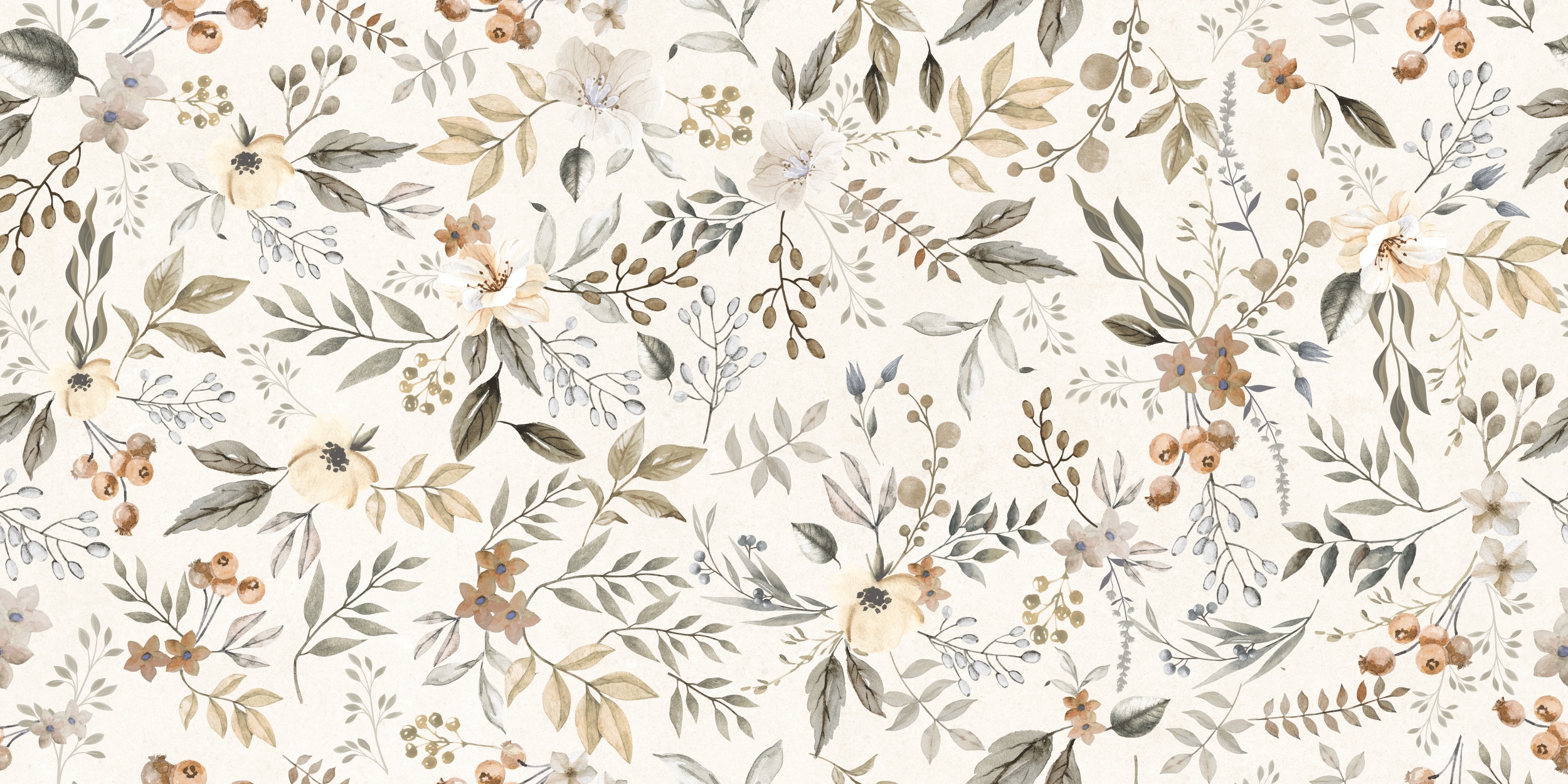 Fliese mit Blumen-Pflanzen-Dekor Wandfliese & Bodenfliese Autumn 60x120 cm