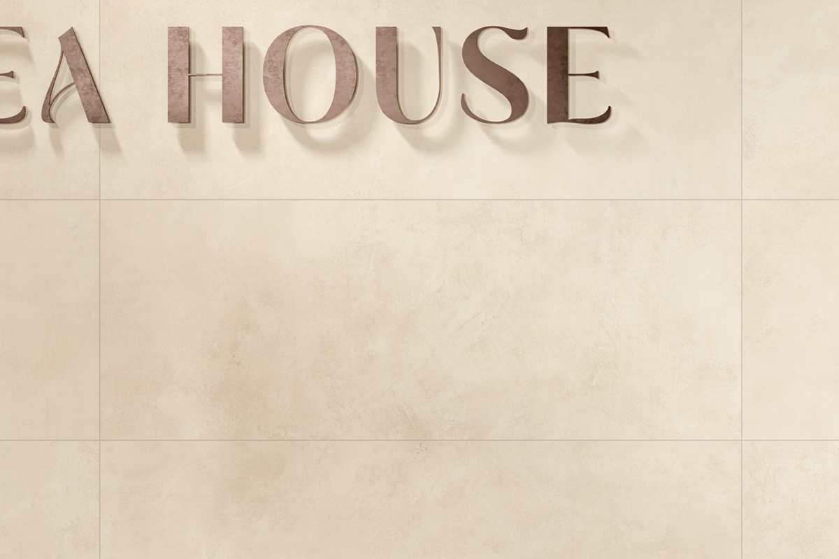 Wandfiese Zementoptik Spotlight Uni Cream 35x100 cm Betonoptik creme elfenbein