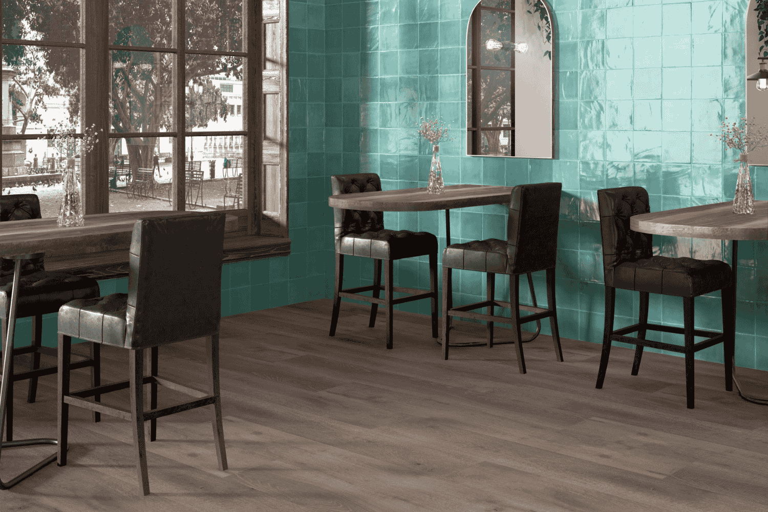 Zellige Wandfliese 15x15 cm "Marrakesh Glow Turquesa " türkis glänzend