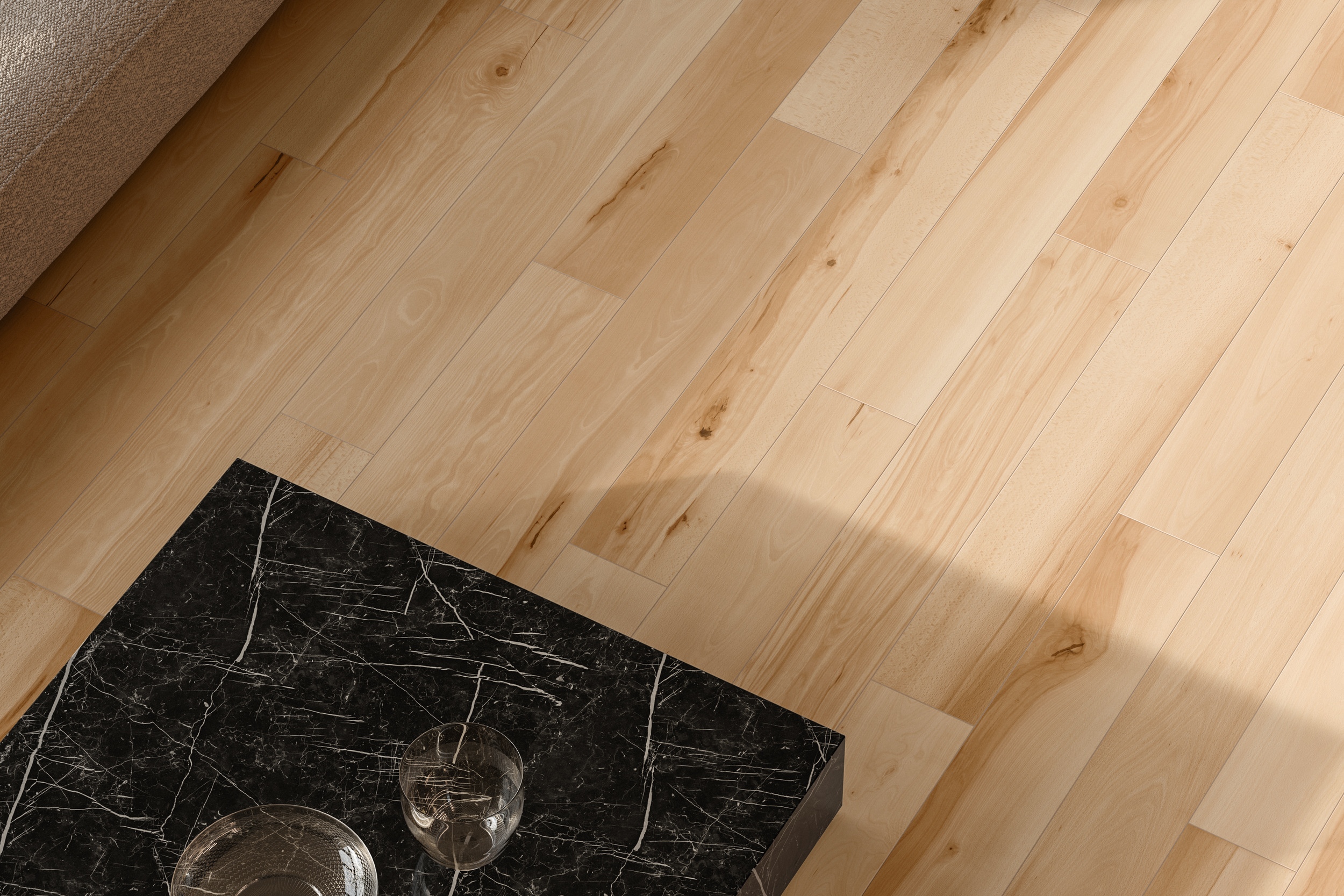 Bodenfliesen Buche-Holzoptik hell 20x120 cm helle Buchenoptik hellbraun