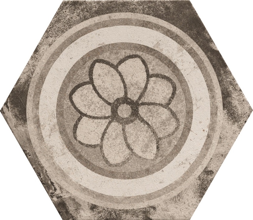 Hexagon Fliese Retro-Dekor Vintage 24x27,7 cm "Miami Mix" Sechseck rustikal CIR | 27 zufällige Dekore