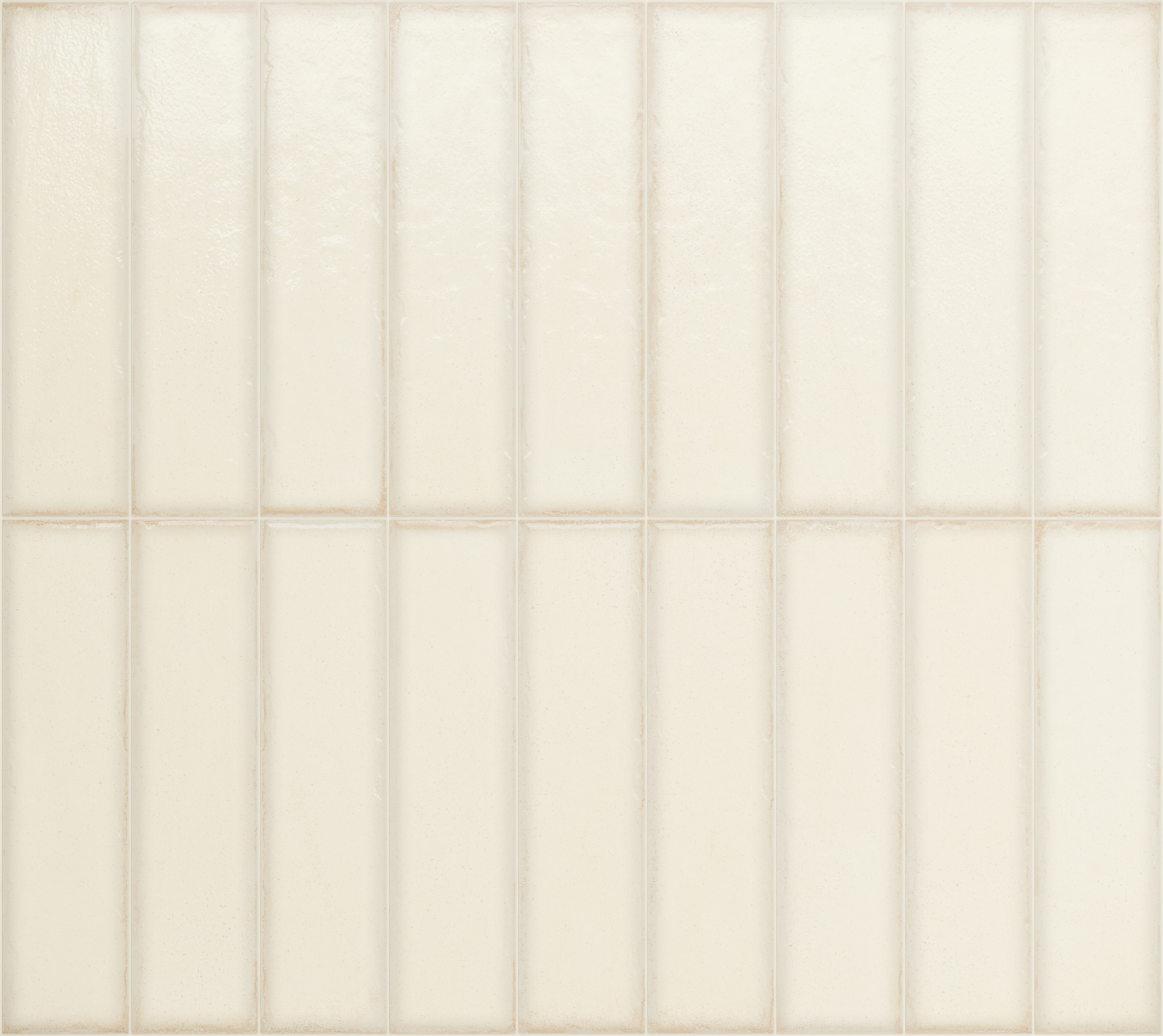 Fliese unregelmäßige Oberfläche 5x20 cm "Tetris White" creme-weiß glänzend