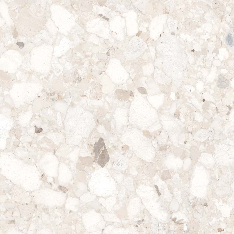 Fliese Terrazzo-Steinoptik creme matt 90x90 cm "Veni Ivory" rektifiziert