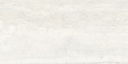 Fliese glamouröse Travertin-Steinoptik creme-weiß glänzend 30x60 cm "Invictus White Krystal" rektifiziert