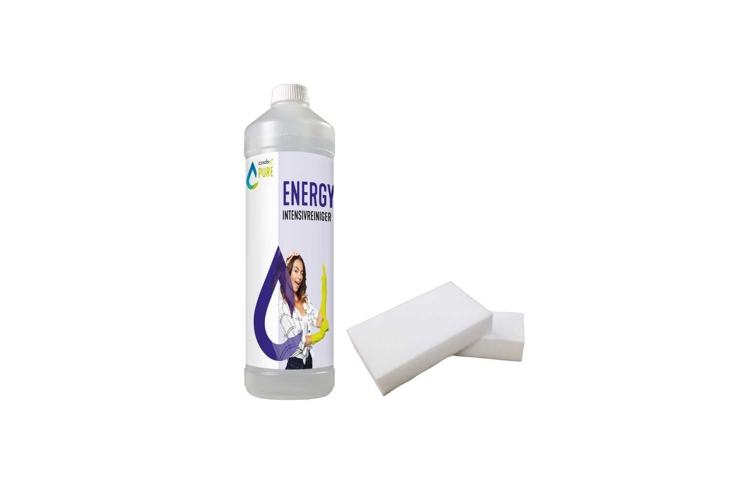 Intensivreiniger "Codex Pure Energy" Intensivreiniger für Fliesen und Steinböden 1 L inklusive 2 Schmutzradierer